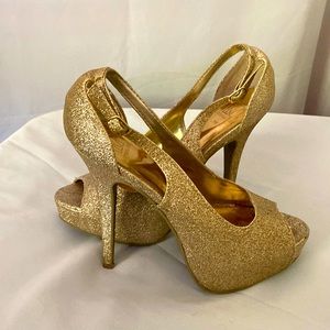 Gold Glittery Stilettos